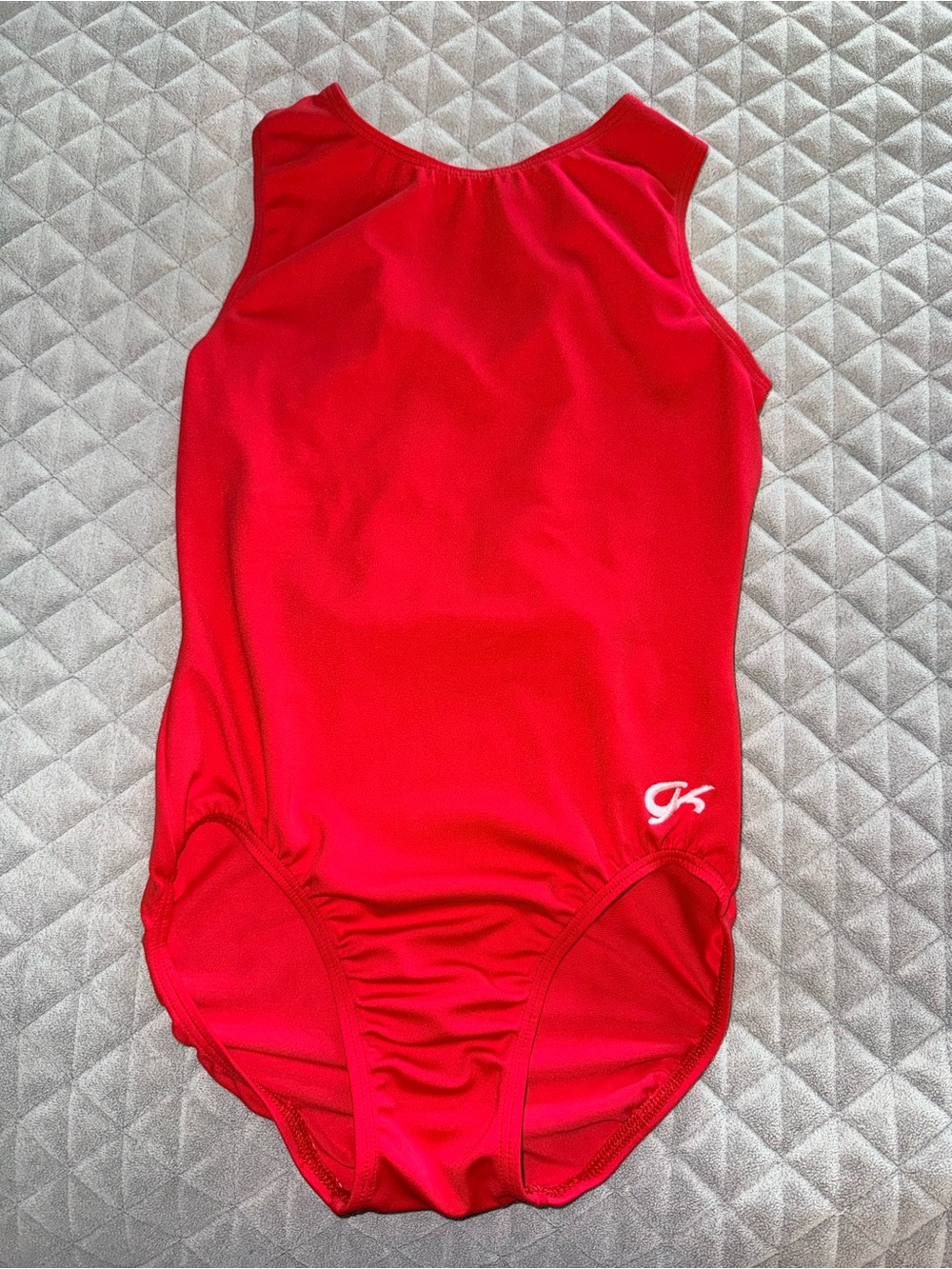 GK Elite Red Sleeveless Gymnastics Leotard
